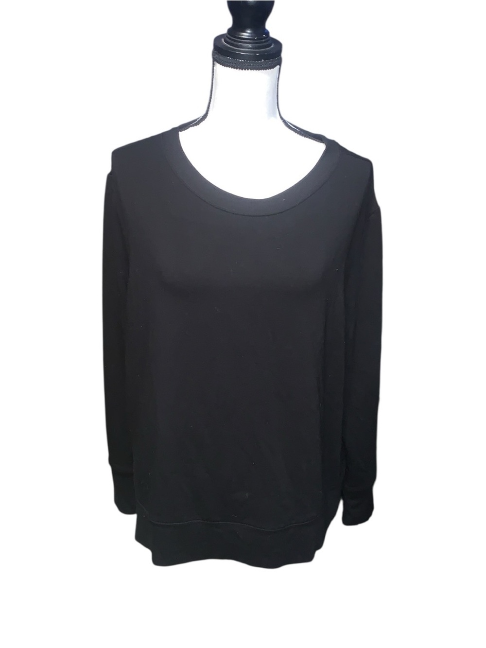 Mondetta Black Women's Crewneck Super Soft Fleece Sweater